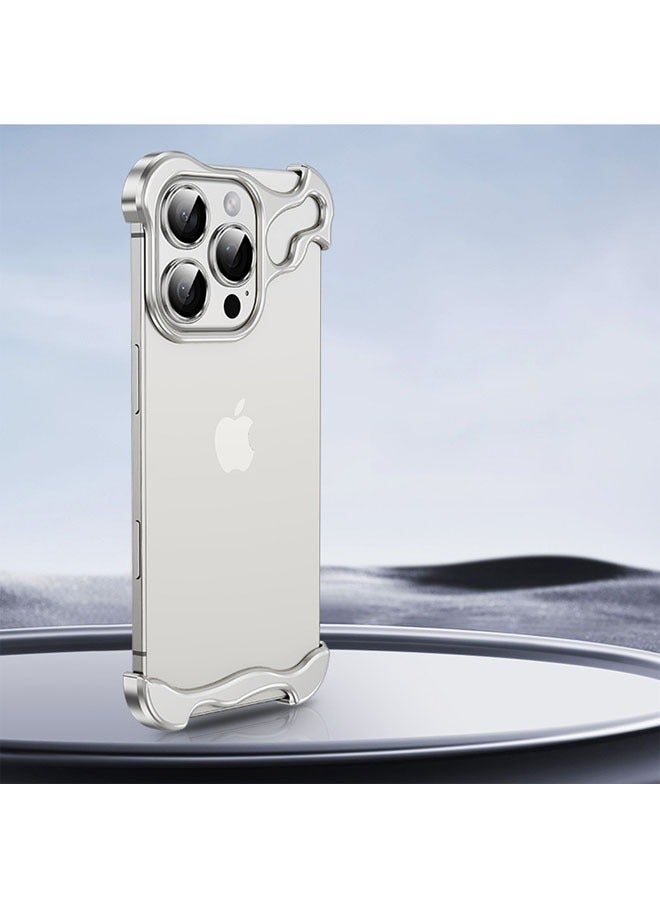 general iPhone 16ProMax/16Pro Frameless Metal Case Thin Bezel Hard Shock Resistant Ultra Thin Men's and Women's Minimalist Aluminum Case - Image 1