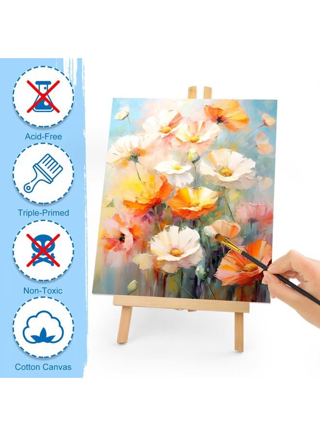 ESRICH Stretched Canvas for Painting, 2 Pack 9x12 Inch Canvas Value Pack,Primed Acid-Free Cotton Blank Canvases, Painting Canvas for Oil & Acrylic Paint. - Image 4