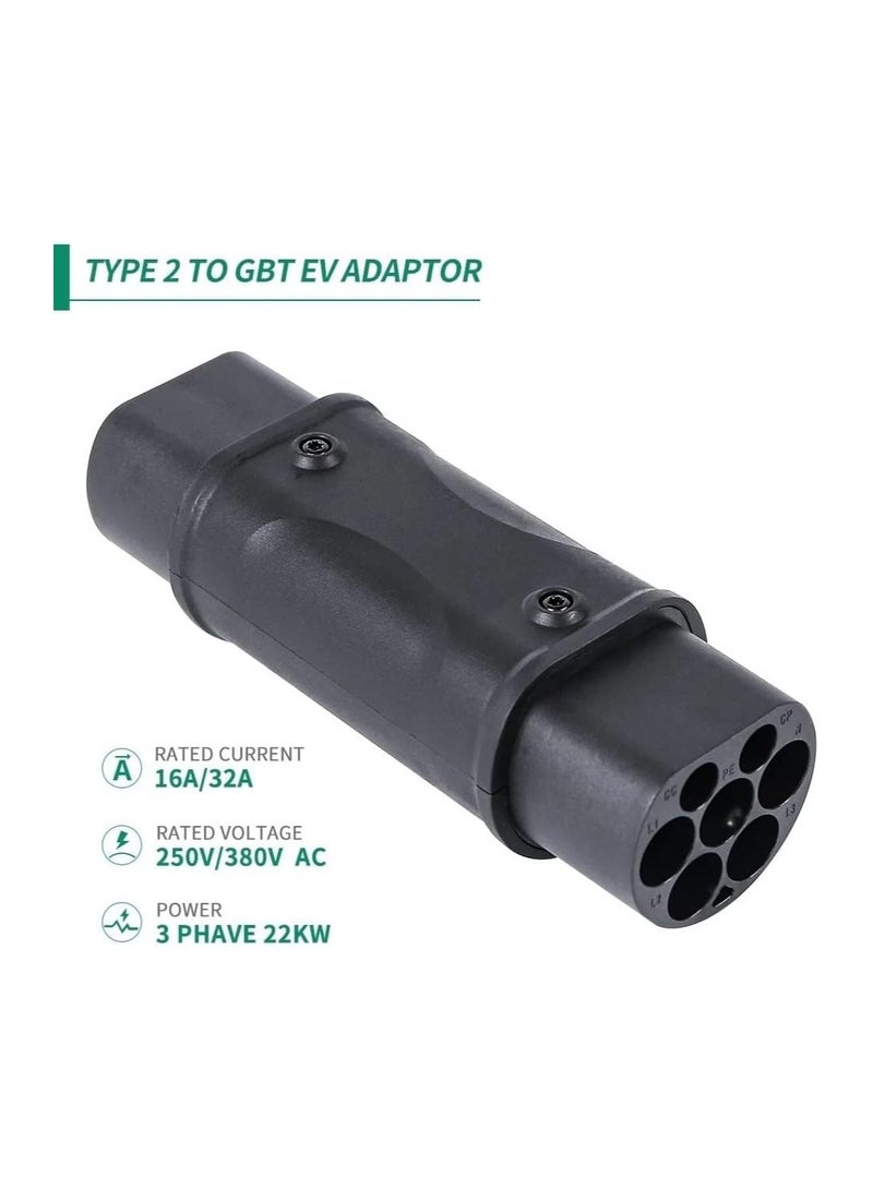 Quikr EV 32A 22KW Type2 To GBT Electric Vehicle Charging Connector Type 2 IEC 62196 To GB/T EV Socket Charging Adapter For Car Chargers  - Image 2