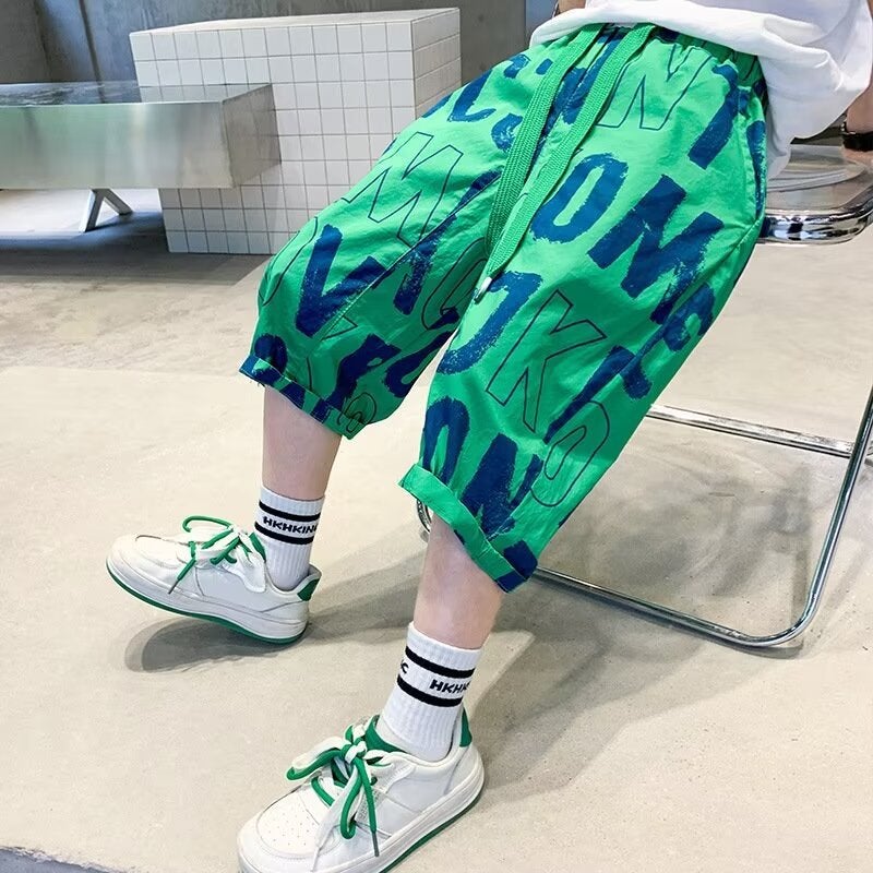 Children'S Clothing Boys Casual Summer Shorts 2024 Kidsren'S New Five-Quarter Pants Medium And Large Kidsren'S Boys Summer Thin And Handsome - Image 2