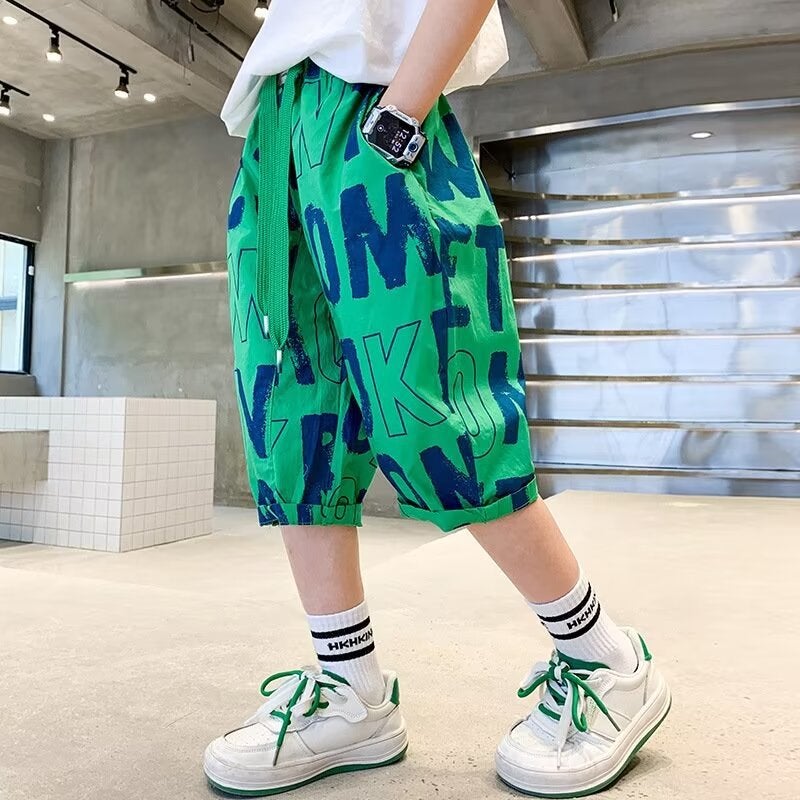 Children'S Clothing Boys Casual Summer Shorts 2024 Kidsren'S New Five-Quarter Pants Medium And Large Kidsren'S Boys Summer Thin And Handsome - Image 4