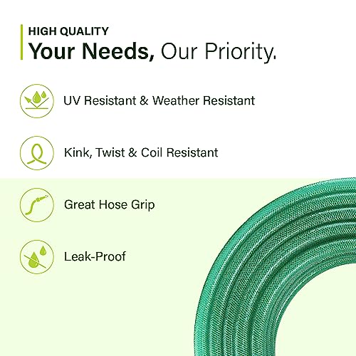 Garbnoire Heavy Duty 3 Layered Braided Water Hose Pipe (Size : 0.5 inch) Garden Pipe Outdoors, Watering Hoses, Floor Clean with Hose Connector and Clamps (Length : 20 Meters (66 Foot)) - Image 4