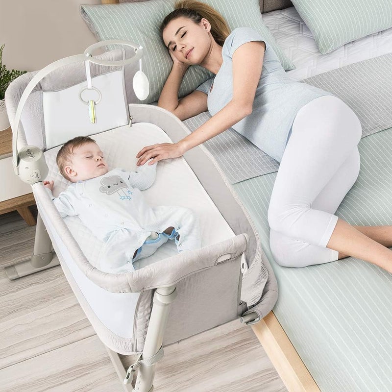 RONBEI Baby Bassinet Bedside Sleeper CribsBaby Bed to Bed Adjustable Portable for Newborn InfantBaby BoyBaby Girl - Image 1