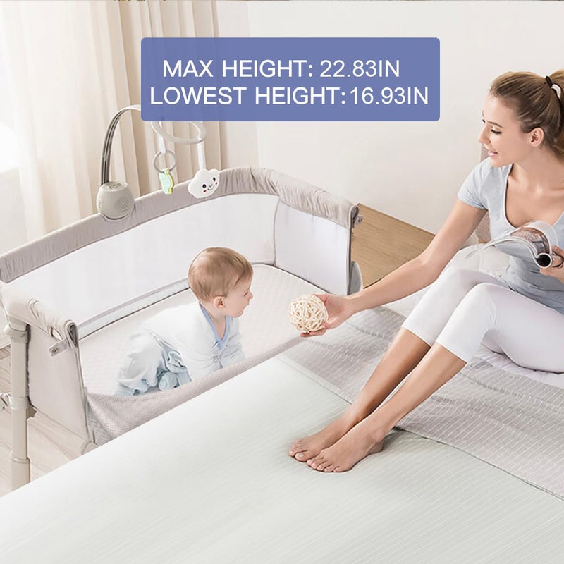 RONBEI Baby Bassinet Bedside Sleeper CribsBaby Bed to Bed Adjustable Portable for Newborn InfantBaby BoyBaby Girl - Image 4