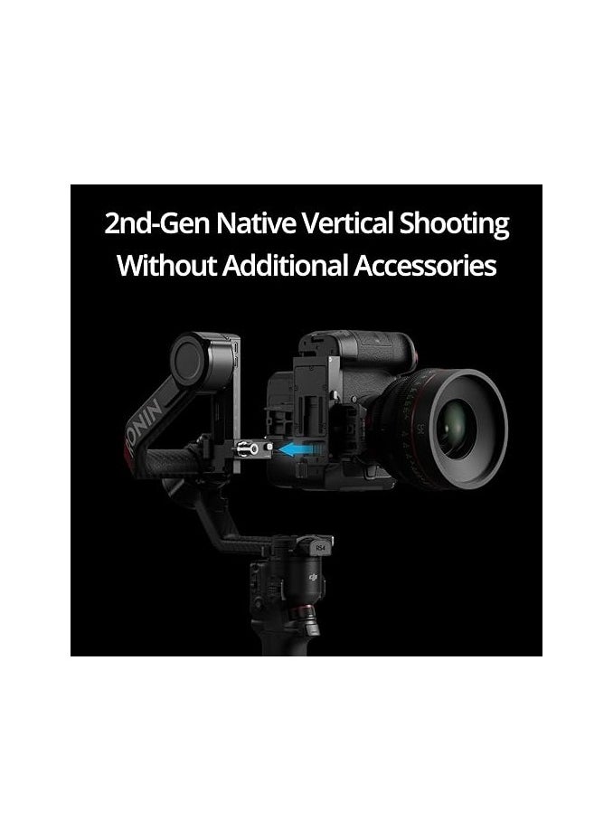 dji - DJI RS 4 Pro, 3-Axis Gimbal Stabilizer for DSLR & Cinema Cameras Canon/Sony/Panasonic/Nikon/Fujifilm, 2nd-Gen Native Vertical Shooting, 4.5kg (10lbs) Payload, Dual Focus & Zoom Motors - Image 1