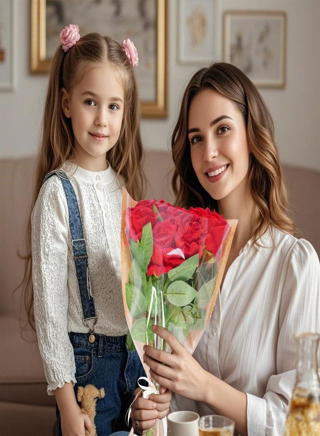IIDEA 20 Pack Flower Bags for Bouquets with Ribbon, 9.8x18 Inch Kraft Floral Wrapping Sleeves for Valentine's Day, Wedding, Birthday, Graduation Gift Packaging (Craft) - Image 4