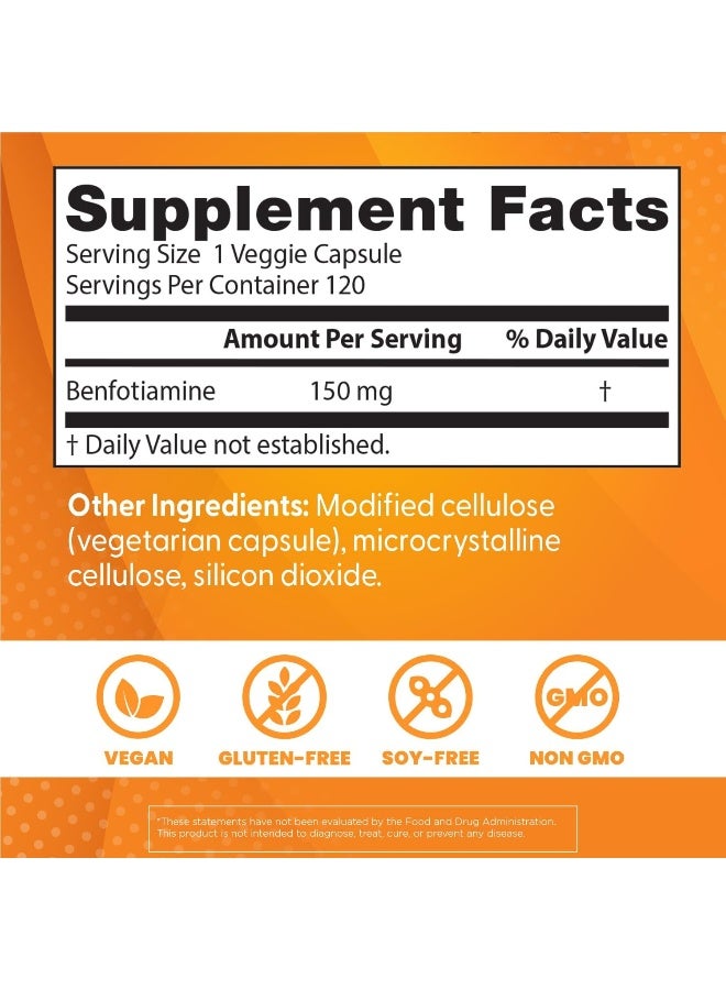 Doctor's Best Benfotiamine 150 mg, 120 Veggie Caps - Image 4
