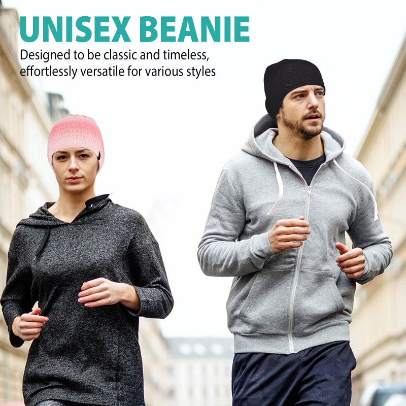 AOPREL Beanie for Men, Soft Cotton Beanie for Women, Warm Unisex Winter Hat, Running Skull Cap Mens Beanies for Cold Weather Activities (Black) - Image 4