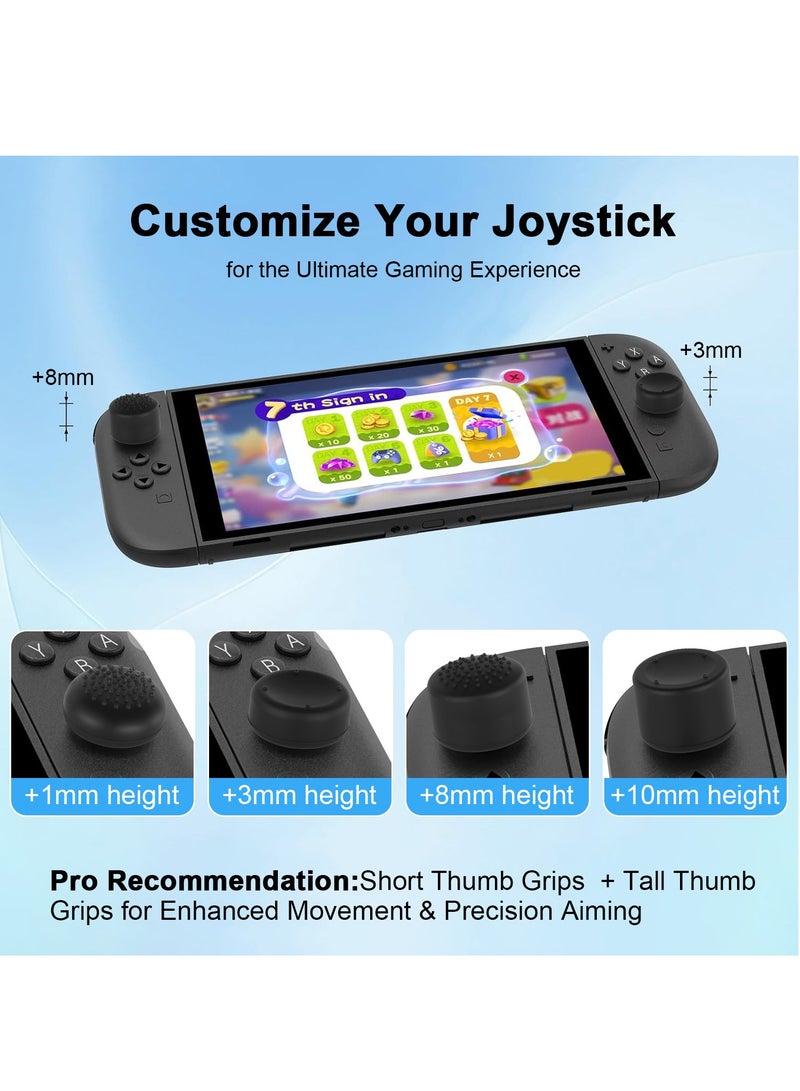 Necomi 4-Pair Thumb Grips Silicone for Switch 2, Analog Stick Covers Thumbstick, Controller Replacement Joystick Cap - Image 3