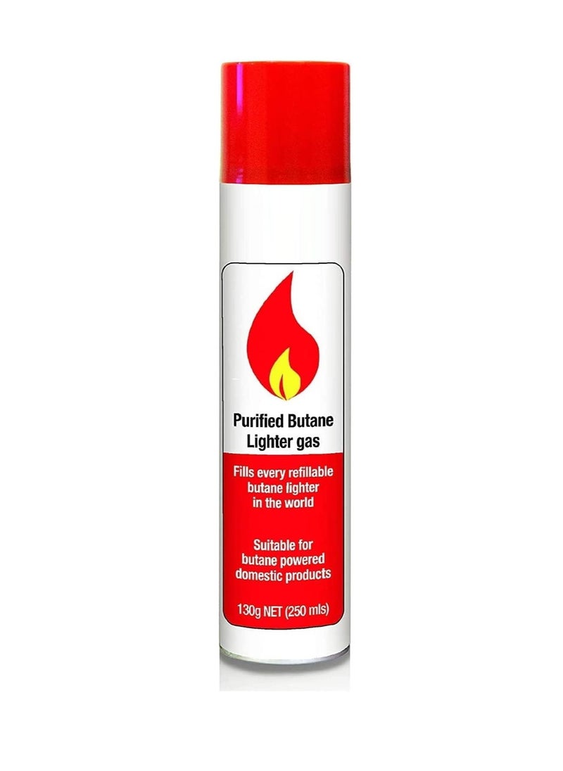 Generic Ultra Refined Purified Butane Lighter Refill Gas - 130g, Suitable for Most Lighters with Six Different Nozzles  - Image 1