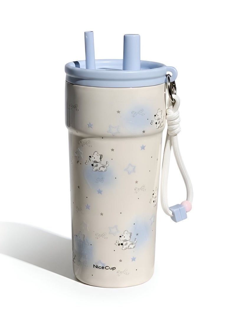 NICE Insulated Travel Mug 500ml – Double Wall Stainless Steel, Leakproof, BPA Free, with Hidden Straw, Keeps Drinks Hot & Cold, Perfect for Travel & Daily Use - Image 1