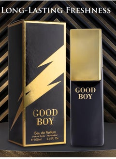 Good Boy Bold Boy EDP 3.4 fl Oz - Blend of Fresh Citrus, Spice & Amber Accord - Top Notes of Pink & White Pepper & Italian Green Bergamot - Base of Tonka Bean & Cacao - Paraben Free - Elegant 100ml Bottle  - Image 2