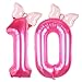 Kwuz 40 Inch Pink Number 10 Balloon with Mini Bow Balloon for Girls 10th Birthday Party Decorations Pink Princess Western Cowgirl Theme Sweet Ten Birthday Party Balloons Decorations Supplies Favors - Image 3