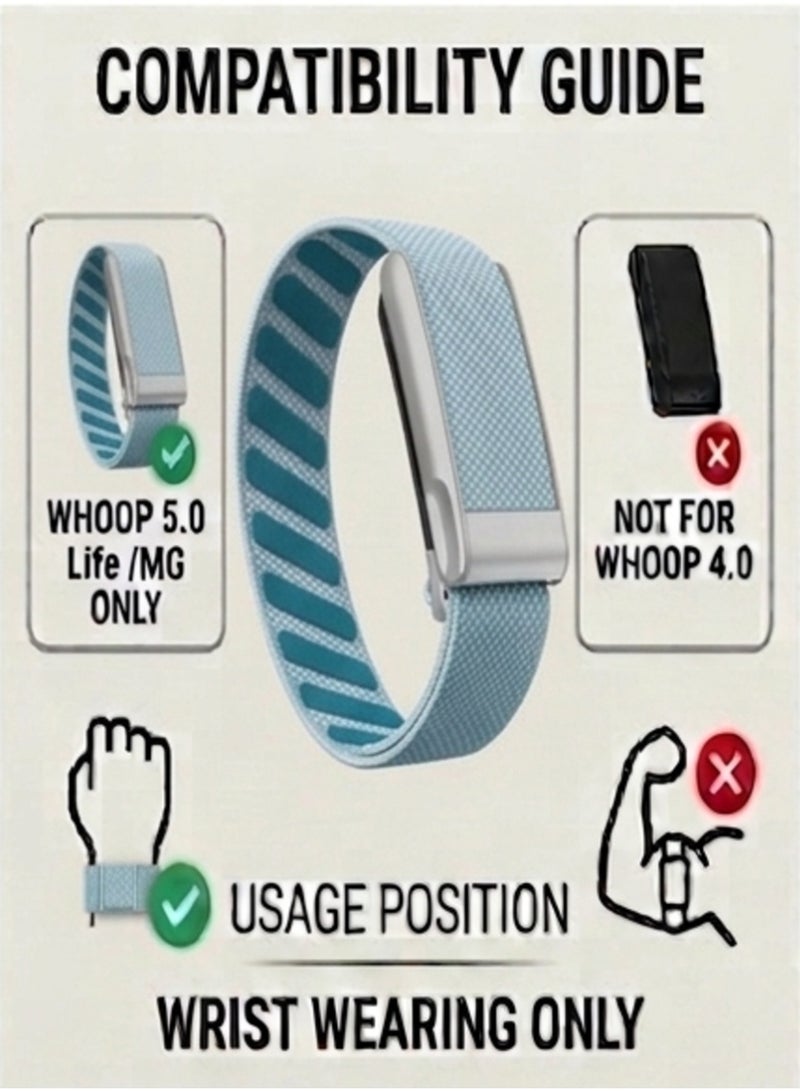 TEMPO Ultra-soft Nylon Sport Replacement Band for WHOOP 5.0 Life /MG – ECG Compatible | Breathable, Durable & Secure Fit Strap and Adjustable Wristband Replacement Strap with U Shaped Connector Easy to Use and Perfect for Every Occasion | NOT for Gen 4 - Image 2