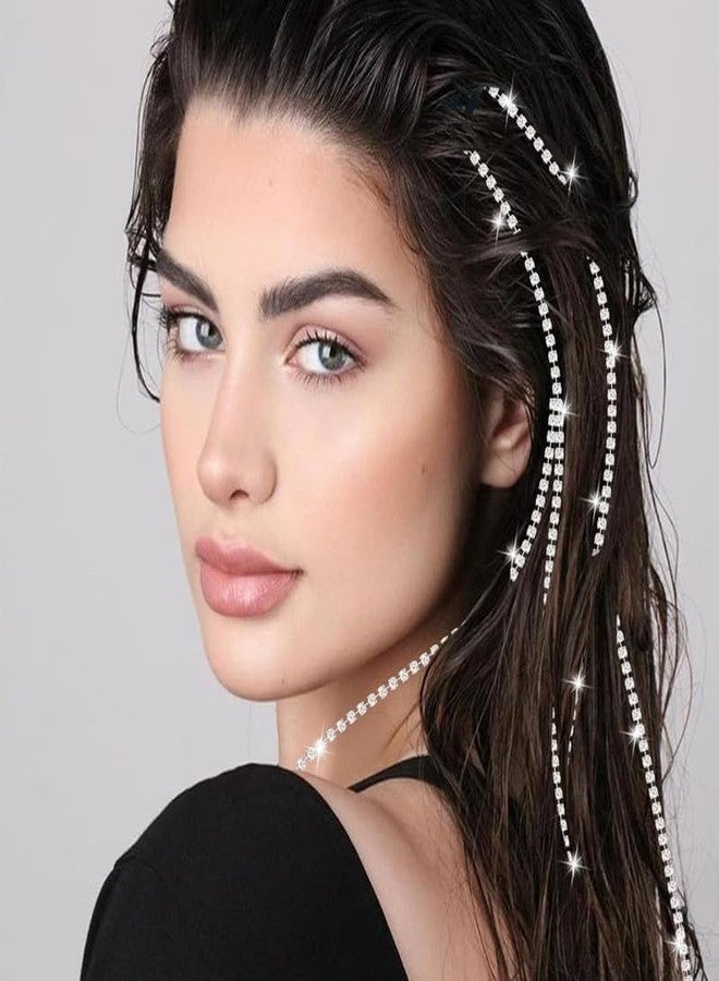 RECTYO GALLERY 6 Premium Pack Silver Punk Tassel Hair Clips with Rhinestones - Image 5