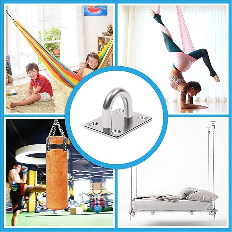 Heavy Duty Stainless Steel Ceiling Hooks Set M6 Rhomb Plate For Swing Chair Hanging Plants - Image 5