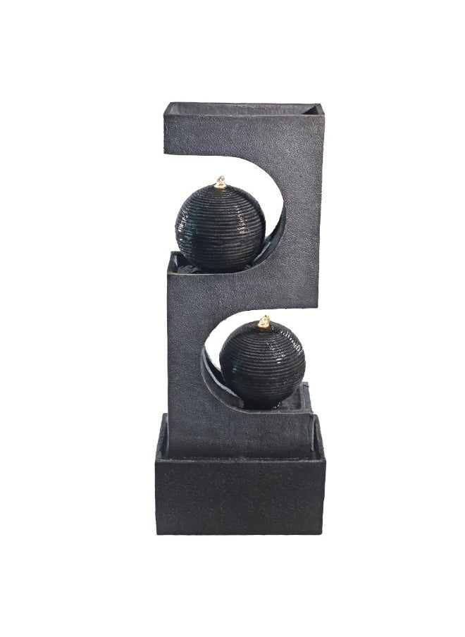 Yatai - Yatai Modern Art-Inspired Design Water Fountain, Polyresin & Fiberglass Cascading Waterfall Fountain, Tabletop Fountain with LED Light, Indoor/Outdoor Freestanding Fountains for Garden, Home & Event - Image 1