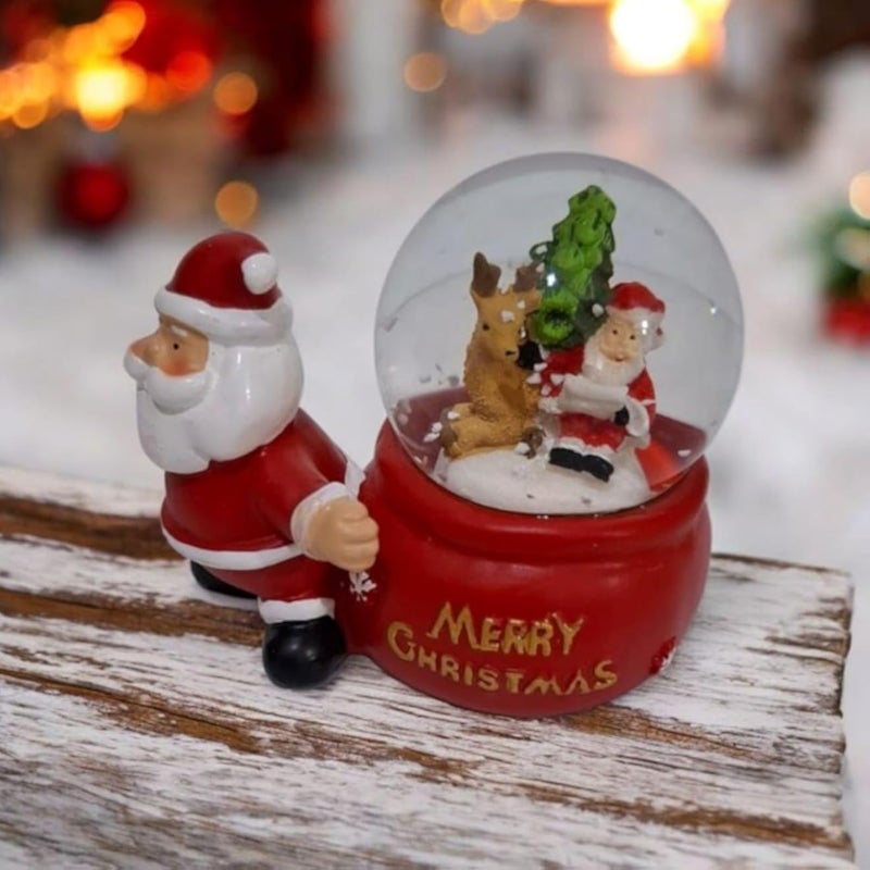 كرة الماء لعيد الميلاد - زينة رأس السنة الجديدة - كرة الماء - سانتا واقفًا من البورسلين (سانتا)