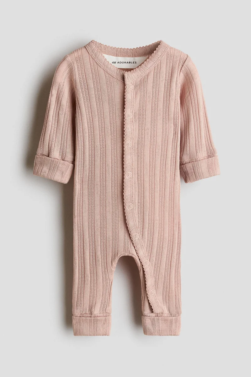 H&M Cotton pointelle romper suit