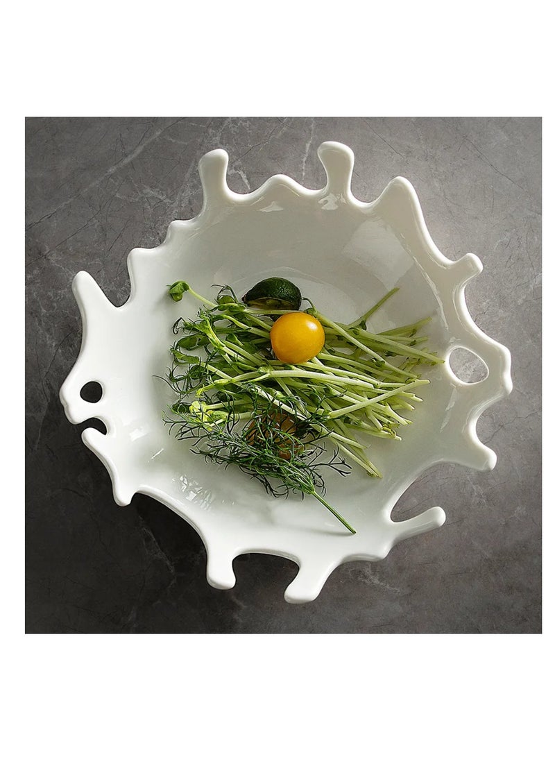 MAAC Home  Splash Creative White Plate Elegant Durable and Classic design Perfect for Family Everyday Use, and Family Get- Together, Restaurant, Banquet and More (4, 9.5") - Image 3