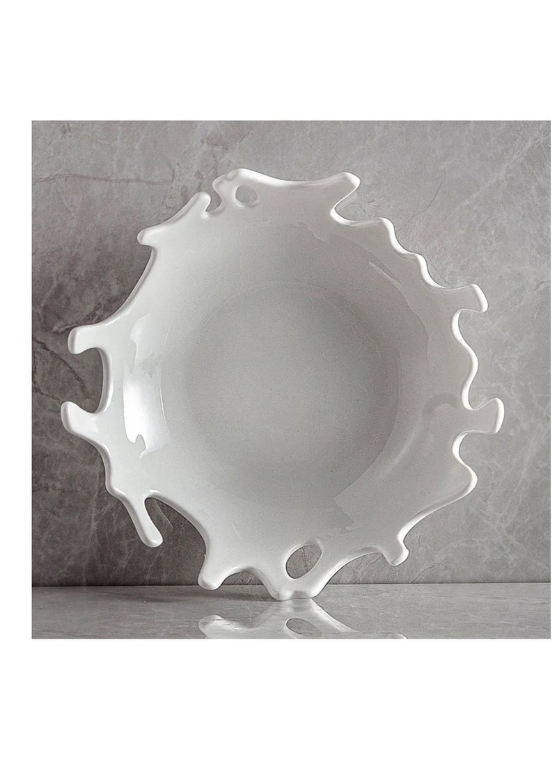 MAAC Home  Splash Creative White Plate Elegant Durable and Classic design Perfect for Family Everyday Use, and Family Get- Together, Restaurant, Banquet and More (4, 9.5") - Image 4