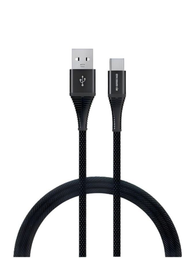 ريفرسونج كابل شحن USB-A إلى USB-C بطول 1 متر، شحن سريع 2.4 أمبير، كابل مزامنة متين ومضفر من النايلون - Image 1