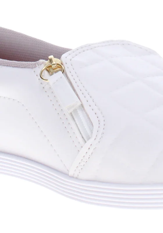 Beira Rio Beira Rio Ladies Closed/Flat Shoes White | Made In Brazil