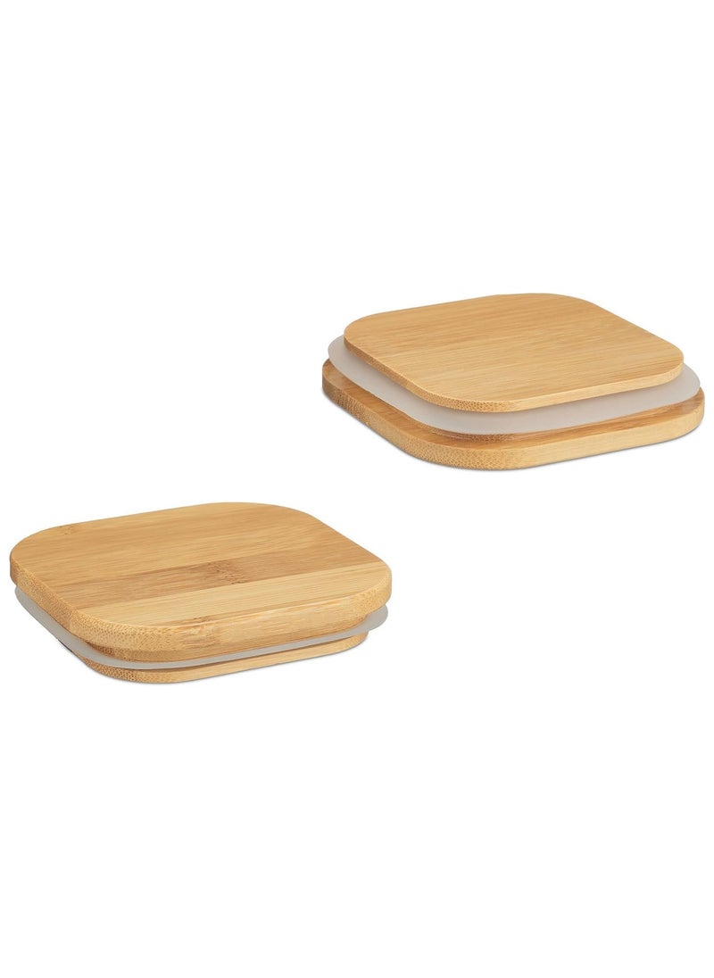 SKY-TOUCH 3pack 1500ml Glass Food Storage Containers with Bamboo Lid,  Clear Square Kitchen Container, Stackable Glass Pantry Food Canisters for kitchen Counter, Candy, Cookie, Rice, Cereal,50oz  - Image 4