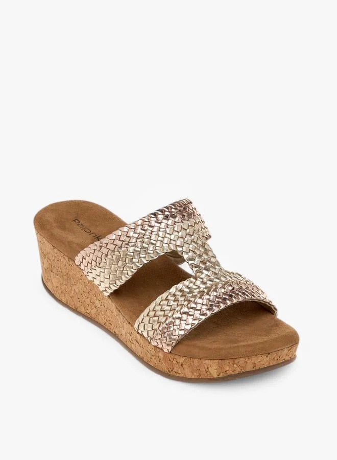 Women's Textured Leather Slip-On Strap Sandals