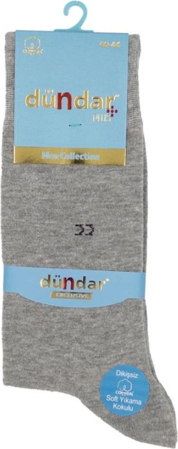 Dündar Çorap Dundar Socks Plus Men's Lycra Socks Gray 12 5527
