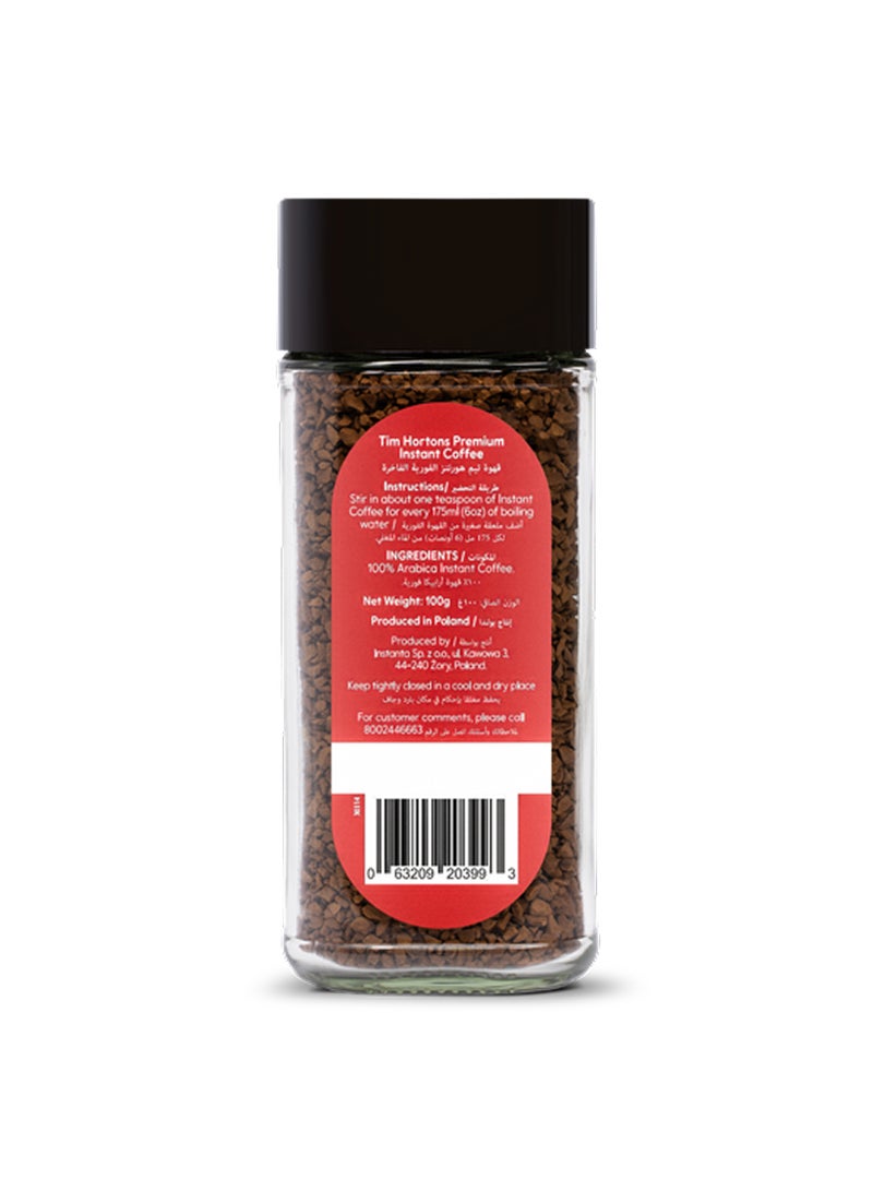 Tim Hortons Premium Instant Coffee Dark Roast 100g - Image 2