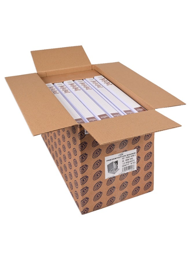 FIS Presentation Binder A4 Size(210x297mm) Documents, 2[D] Ring Type, 15mm Ring Size, 1.25 Inches Spine Size with Clear PVC Pocket for Your Label Design, Box of 10 Pieces, White Color-FSBD215DPB10 - Image 3