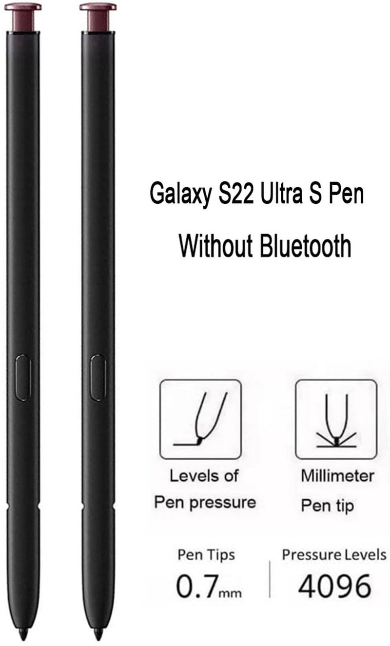 Befzygwk 2 Pcs Galaxy S22 Ultra S Pen Replacement for Samsung Galaxy S22 Ultra 5G Stylus Pen, S22 S Pen Without Bluetooth S Pen + Tips/Nibs (Burgundy*2) - Image 4