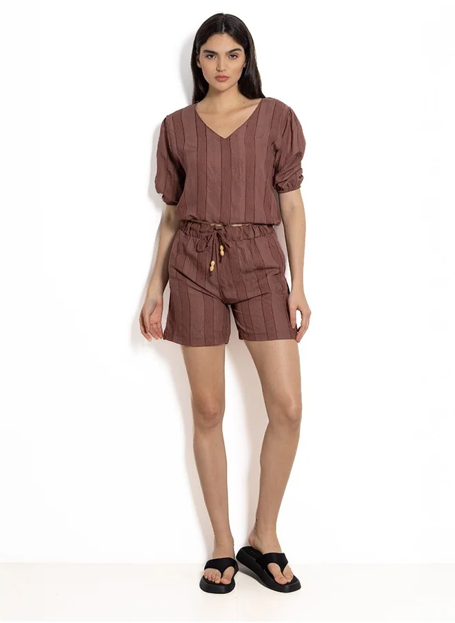 الأشكال   TEXTURED SHORTS SET