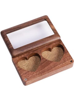 Ring Box, Wedding Ring Box for 2 Rings, Wooden Engagement Proposal Ring Bearer Box,Vintage Ring Holder for Weddings, Engagements, and Jewelry Display