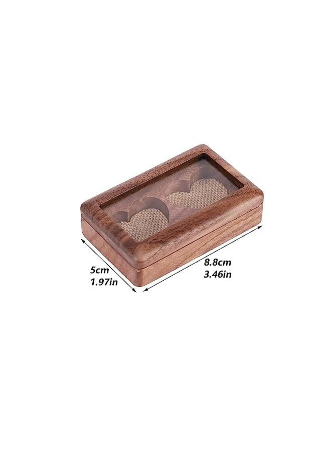 Excefore - Ring Box, Wedding Ring Box for 2 Rings, Wooden Engagement Proposal Ring Bearer Box,Vintage Ring Holder for Weddings, Engagements, and Jewelry Display - Image 1