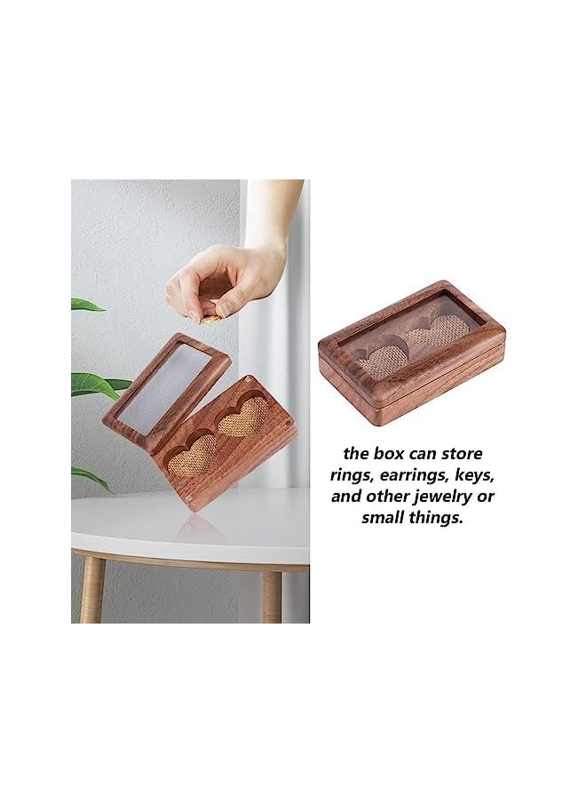 Excefore - Ring Box, Wedding Ring Box for 2 Rings, Wooden Engagement Proposal Ring Bearer Box,Vintage Ring Holder for Weddings, Engagements, and Jewelry Display - Image 1