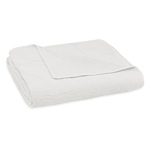 HISTORIC CHARLESTON King Charles Modern Farmhouse Floral Matelasse Coverlet, 100% Cotton Breathable Bedding, Full/Queen, White - Image 4