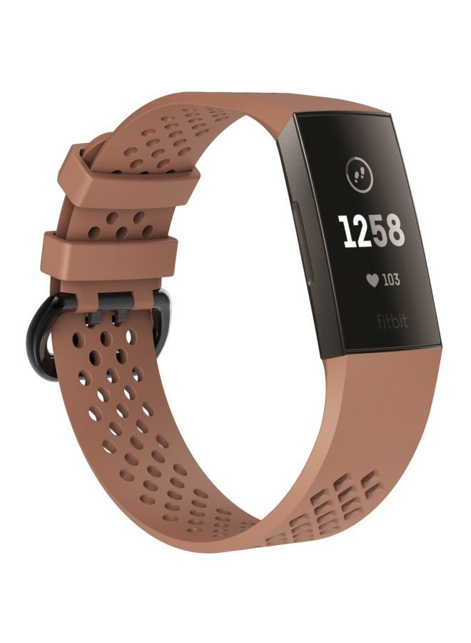 NIBEMINENT Adjustable Sport Wrist Strap For Fitbit Charge 3 Coffee - Image 2