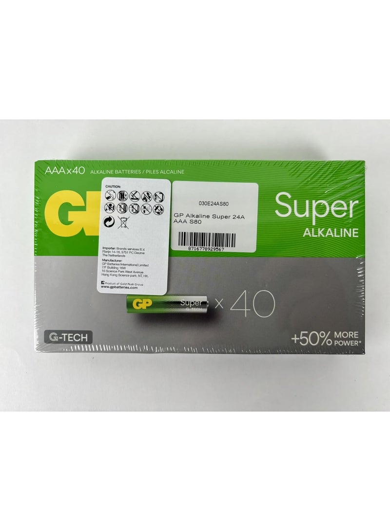 GP Batteries Super Alkaline Batteries AAA Micro, LR03, 1.5V (Pack of 80) - Image 3