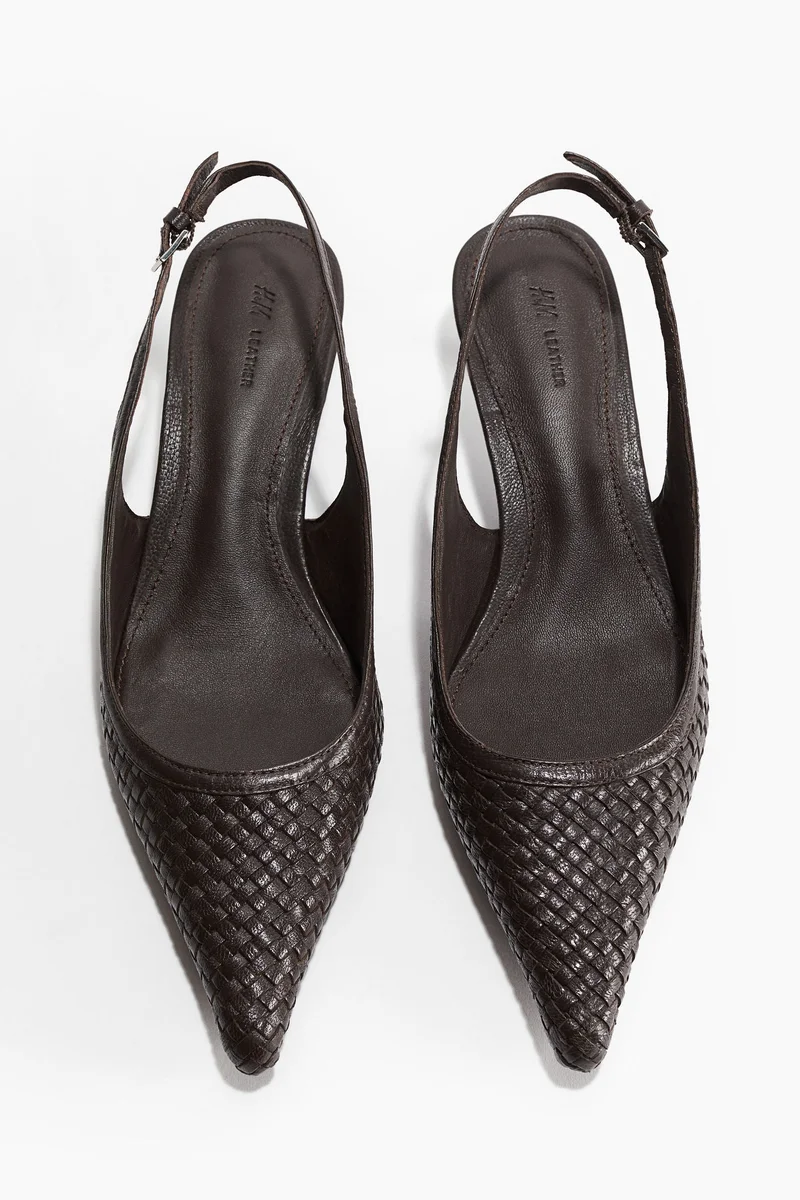 H&M Braided leather slingbacks
