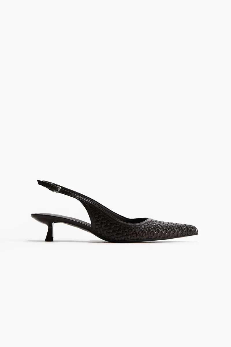 H&M Braided leather slingbacks