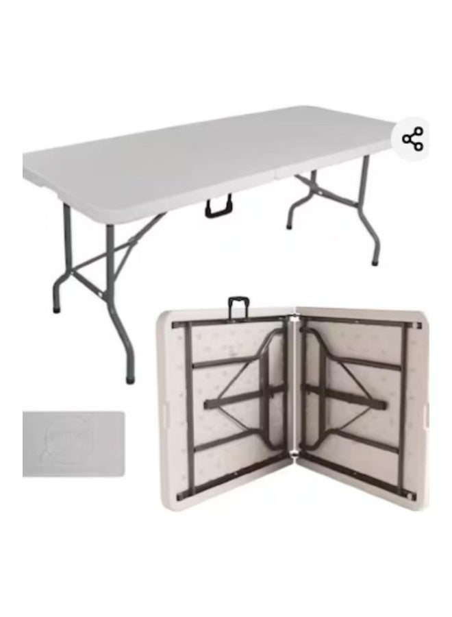 Tradeo 6-Feet Heavy-Duty Foldable Table with Built-In Handle & Steel Legs – Portable for Indoor & Outdoor Use - Image 1