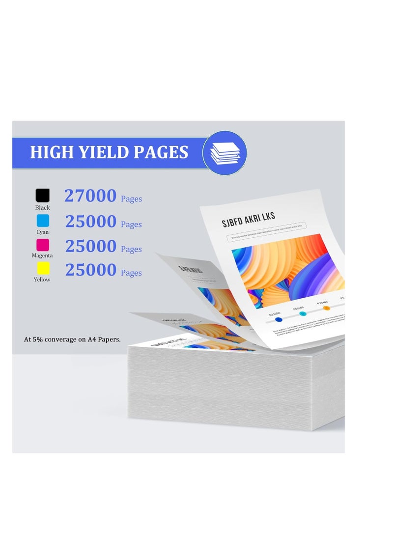 Terabyte TN-220 Compatible Toner Cartridge Replacement for TN220 TN220k Black,CYAN,YELLOW,MAGENTA Toner for Konica Minolta Bizhub C221 C281 C7122 C7128 C221S Printers 29000 Pages - Image 2