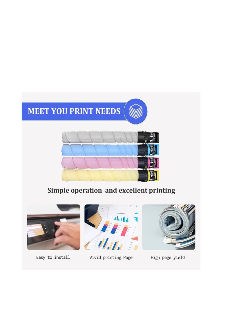 Terabyte TN-220 Compatible Toner Cartridge Replacement for TN220 TN220k Black,CYAN,YELLOW,MAGENTA Toner for Konica Minolta Bizhub C221 C281 C7122 C7128 C221S Printers 29000 Pages - Image 4