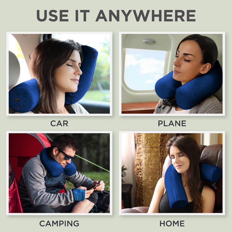 Dot&Dot Twist Memory Foam Travel Pillow for Airplanes - Travel Neck Pillow for Sleeping - Airplane Pillow for Neck Support - Adjustable, Bendable Neck Roll Pillow - Image 5