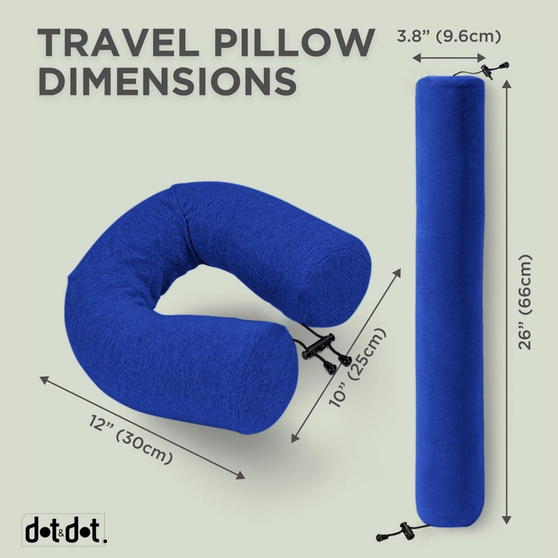 Dot&Dot Twist Memory Foam Travel Pillow for Airplanes - Travel Neck Pillow for Sleeping - Airplane Pillow for Neck Support - Adjustable, Bendable Neck Roll Pillow - Image 2
