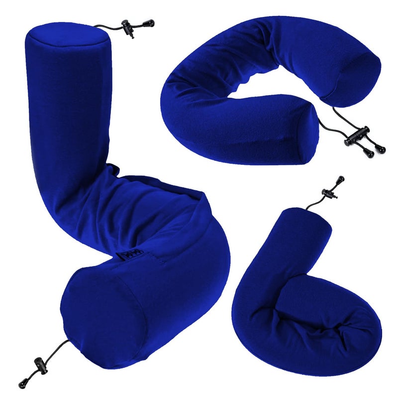 Dot&Dot Twist Memory Foam Travel Pillow for Airplanes - Travel Neck Pillow for Sleeping - Airplane Pillow for Neck Support - Adjustable, Bendable Neck Roll Pillow - Image 1