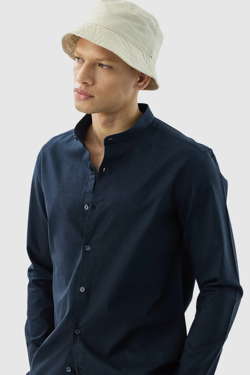 SNITCH قميص أكسفورد كول لاب نحيف أزرق داكن