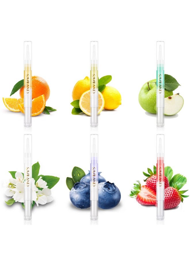 Saviland Natural Cuticle Oil Pen: 6Pcs Revitalizing Cuticle Oil For Nails With Vitamin E Repaired Cuticles Overnight Cuticle Softener Nail Strengthener Protector For Damaged Skin Thin Nail  - Image 1